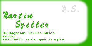 martin sziller business card